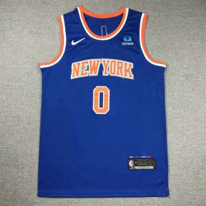 Maillot de Basket #0 Divincenzo Knicks Bleu Brodé